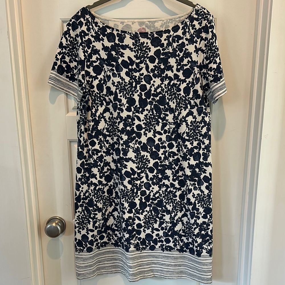 Tory Burch Boxy White and Blue Dress